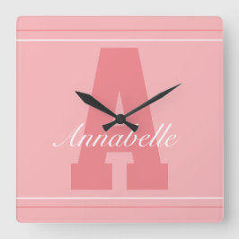 パーソナライズされたタイポグラフィ名時計 スクエア壁時計