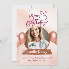 パーソナライズされたタイポグラフィ誕生日カード 招待状