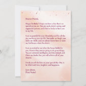 パーソナライズされたタイポグラフィ誕生日カード 招待状 (裏面)