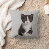 パーソナライズされたタキシード猫 クッション (ブランケット)