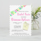 パーソナライズされたタッセルペーパーピカドー ピンク 緑 フィエスタ 招待状 (スタンド正面)
