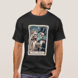 パーソナライズされたタロットテーマ結婚ズ新婚ブラック Tシャツ<br><div class="desc">スケルトンパーソナライズされたの新郎新婦タロットをテーマにしたパーソナライズされたTシャツあなたの名前。「死が私たちの一部になるまで」という表現にユーモアをもたらす。</div>