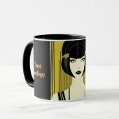 パーソナライズされたタロットマググアールデコフラッパーガール マグカップ (正面左)