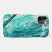 パーソナライズされたターコイズの海と波 Case-Mate iPhoneケース (裏面(横))