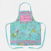 パーソナライズされたターコイズオアシス抽象芸術Apr エプロン (正面)