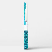 パーソナライズされたターコイズフローラグリッター Case-Mate iPhoneケース (裏面 / 左)