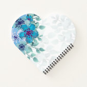 パーソナライズされたターコイズフローラ ノートブック (裏面)