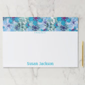 パーソナライズされたターコイズフローラ   ペーパーパッド (インサイチュ)