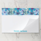 パーソナライズされたターコイズフローラ   ペーパーパッド (折り畳み)