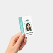パーソナライズされたターコイズブルーの企業用従業員セキュリティ ID バッジ (手持ち)