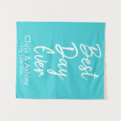 パーソナライズされたターコイズブ結婚ルーズ最高ののデイエバー タペストリー (正面(横))