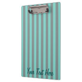 パーソナライズされたターコイズ垂直ストライプカスタマイズ数 クリップボード (左)