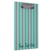 パーソナライズされたターコイズ垂直ストライプカスタマイズ数 クリップボード (右)