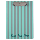 パーソナライズされたターコイズ垂直ストライプカスタマイズ数 クリップボード (正面)