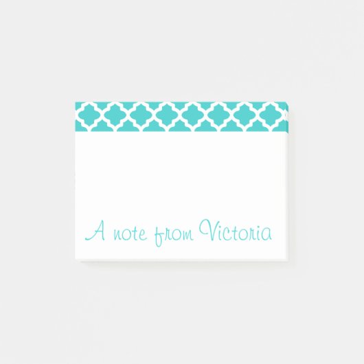 パーソナライズされたターコイズ投稿Itメモ ポストイット (正面)