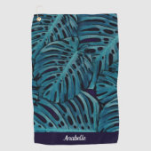 パーソナライズされたターコイズ熱帯テーマ| ゴルフタオル (正面)