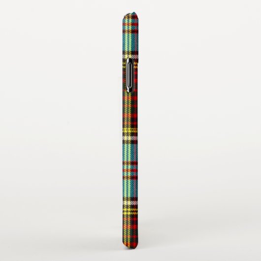 パーソナライズされたタータンチェック格子手書き名モダン iPhoneケース (右側)