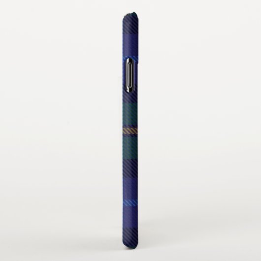 パーソナライズされたタータンチェック格子手書き名モダン iPhoneケース (右側)