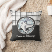 パーソナライズされたタータンチェック氷スケートで滑る クッション (ブランケット)