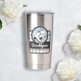 パーソナライズされたタータンチェック氷スケートで滑る/姿スケートで滑る 保温保冷タンブラー