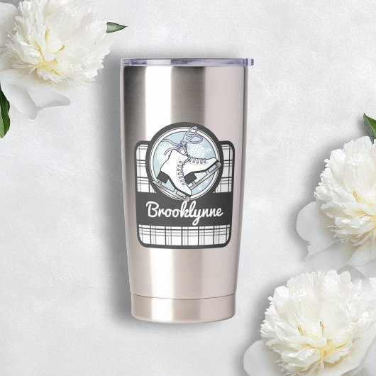 パーソナライズされたタータンチェック氷スケートで滑る/姿スケートで滑る 保温保冷タンブラー