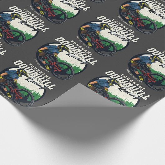 パーソナライズされたダウンヒルレースマウンテンバイクコース ラッピングペーパー (角)