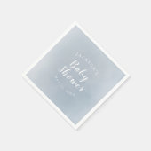 パーソナライズされたダスティブルーウォーター色ベビーシャワー スタンダードカクテルナプキン (角)