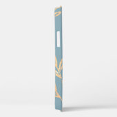 パーソナライズされたダスティブルーモダン葉タイポグラフィ Case-Mate iPhoneケース (裏面 / 右)