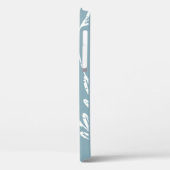 パーソナライズされたダスティブルーモダン葉タイポグラフィ Case-Mate iPhoneケース (裏面 / 左)