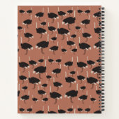 パーソナライズされたダチョウイラストレーション模様 ノートブック (裏面)