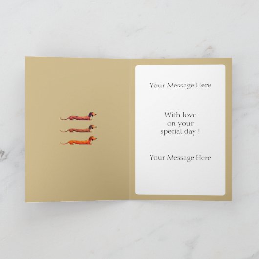 パーソナライズされたダックスフンド カード (内部)