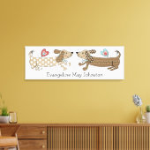 パーソナライズされたダックスフンド キャンバス ピクチャー (インサイチュ (リビング))