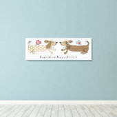 パーソナライズされたダックスフンド キャンバス ピクチャー (インサイチュ (ウッドフロア))