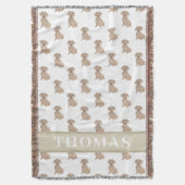 パーソナライズされたダックスフンド(スムース、レッド) スローブランケット (正面縦)