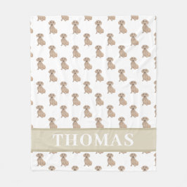 パーソナライズされたダックスフンド（スムース、レッド） フリースブランケット