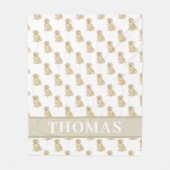 パーソナライズされたダックスフンド(ロングヘア、クリームファウン) フリースブランケット (正面)