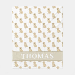 パーソナライズされたダックスフンド（ロングヘア、クリームファウン） フリースブランケット