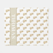 パーソナライズされたダックスフンド(ロングヘア、クリームファウン) フリースブランケット (正面(横))