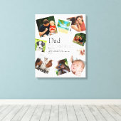 パーソナライズされたダッドネーム定義9枚の写真コラージュ キャンバスプリント (インサイチュ (ウッドフロア))