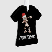 パーソナライズされたダビングサンタハット骨格 オーナメント (正面)