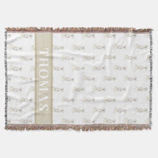 パーソナライズされたダルメシアン スローブランケット (正面)