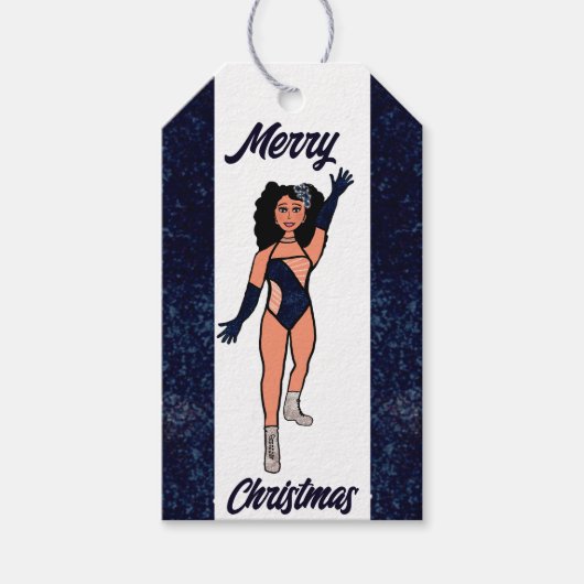 パーソナライズされたダンサーギフトラベルインディゴB ギフトタグ (正面)