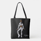 パーソナライズされたダンサー トート (ブラック ホワイト) (裏面)