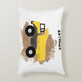 パーソナライズされたダンプトラック建築マッド アクセントクッション (正面(垂直))