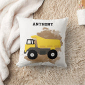 パーソナライズされたダンプトラック建築マッド クッション (ブランケット)
