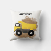 パーソナライズされたダンプトラック建築マッド クッション (裏面)