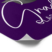 パーソナライズされたダークパープル2025卒業パーティー ポスター (角)