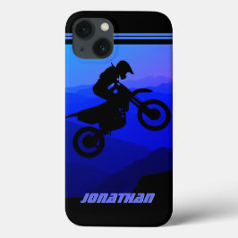 パーソナライズされたダートバイクナイトライドモトクロス iPhone 13ケース