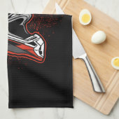 パーソナライズされたダートバイクモトクロスレーシングヘルメット キッチンタオル (四つ折り)