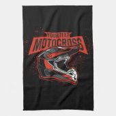 パーソナライズされたダートバイクモトクロスレーシングヘルメット キッチンタオル (縦)